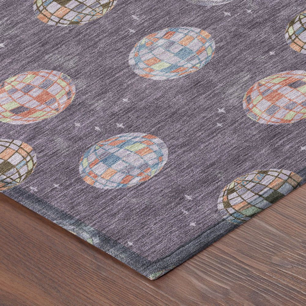 8' X 10' Plum And Purple Geometric Washable Indoor Outdoor Area Rug HomeRoots