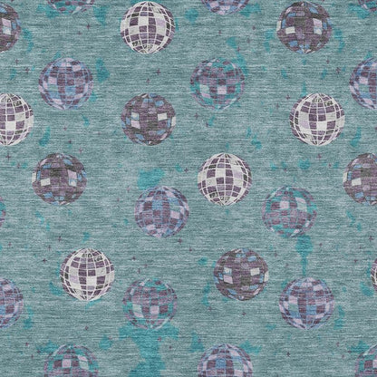 5' X 8' Teal Blue And Gray Geometric Washable Indoor Outdoor Area Rug HomeRoots