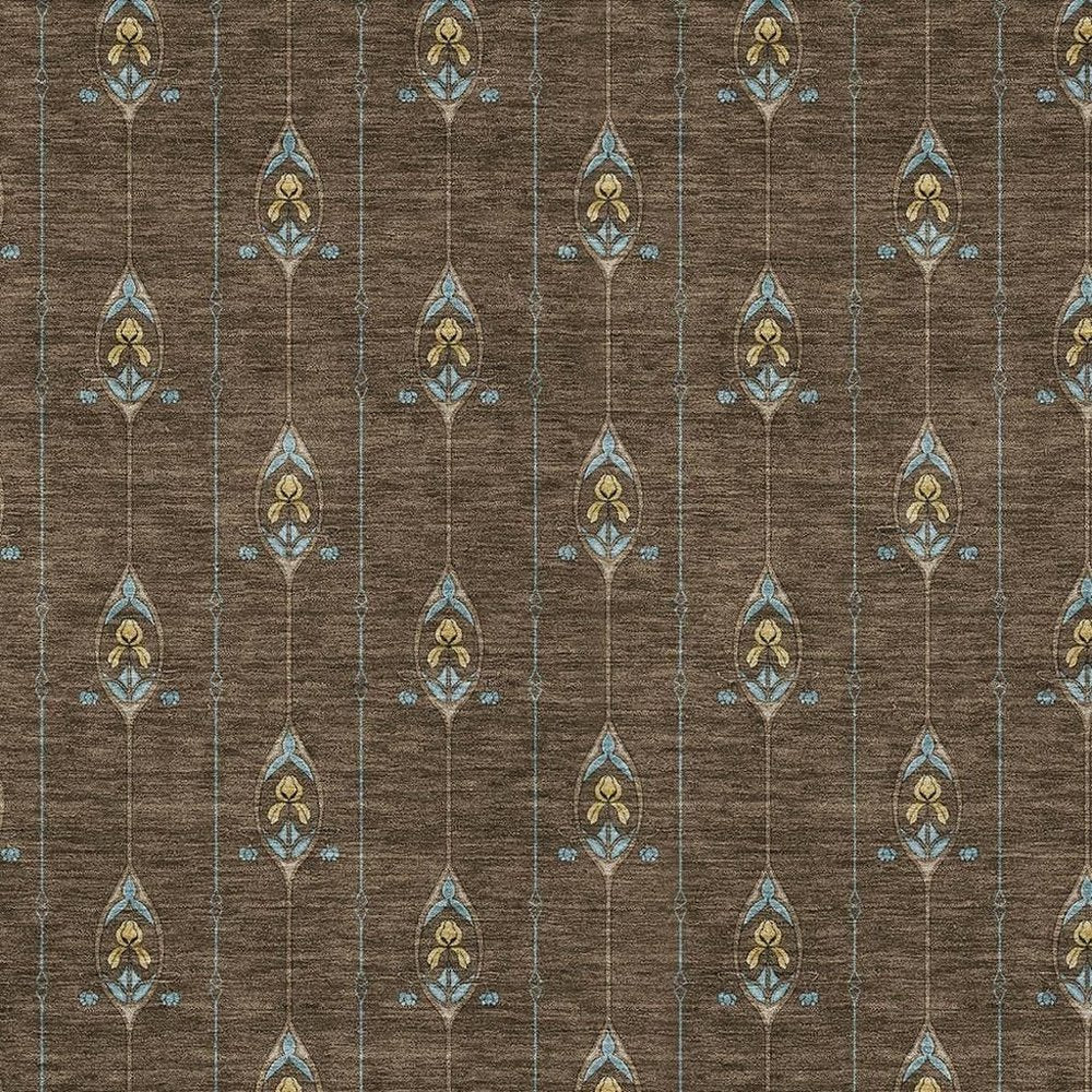 3' X 5' Chocolate And Gold Geometric Washable Indoor Outdoor Area Rug HomeRoots