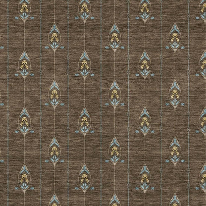 3' X 5' Chocolate And Gold Geometric Washable Indoor Outdoor Area Rug HomeRoots
