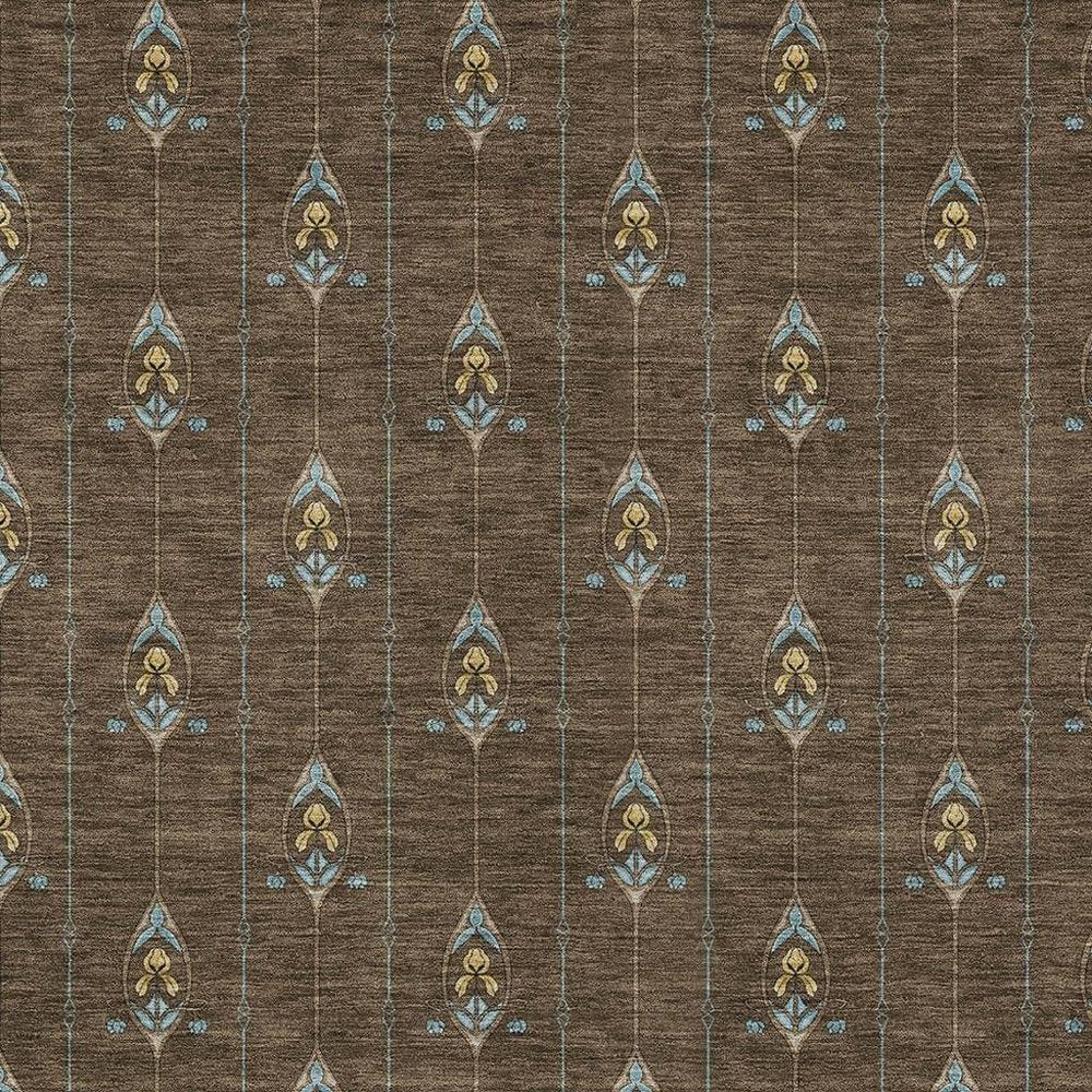 3' X 5' Chocolate And Gold Geometric Washable Indoor Outdoor Area Rug HomeRoots
