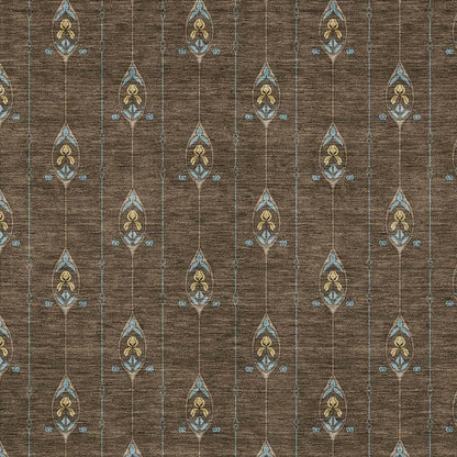 3' X 5' Chocolate And Gold Geometric Washable Indoor Outdoor Area Rug HomeRoots