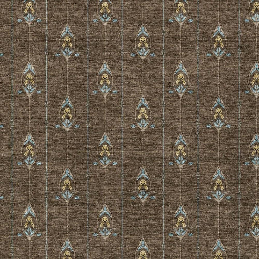 5' X 8' Chocolate And Gold Geometric Washable Indoor Outdoor Area Rug HomeRoots