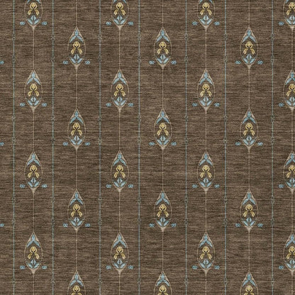 5' X 8' Chocolate And Gold Geometric Washable Indoor Outdoor Area Rug HomeRoots