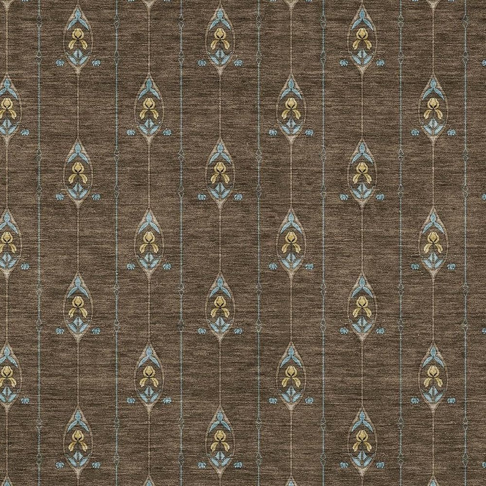 9' X 12' Chocolate And Gold Geometric Washable Indoor Outdoor Area Rug HomeRoots
