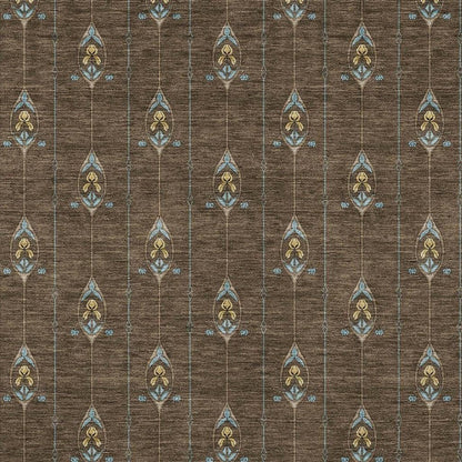 9' X 12' Chocolate And Gold Geometric Washable Indoor Outdoor Area Rug HomeRoots