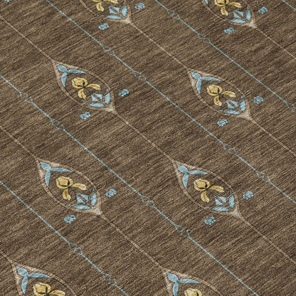9' X 12' Chocolate And Gold Geometric Washable Indoor Outdoor Area Rug HomeRoots