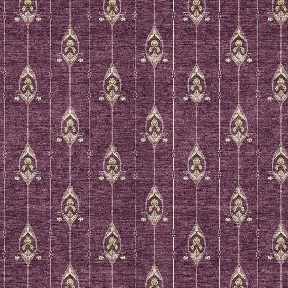 3' X 5' Eggplant And Graphite Geometric Washable Indoor Outdoor Area Rug HomeRoots