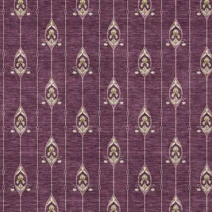 3' X 5' Eggplant And Graphite Geometric Washable Indoor Outdoor Area Rug HomeRoots