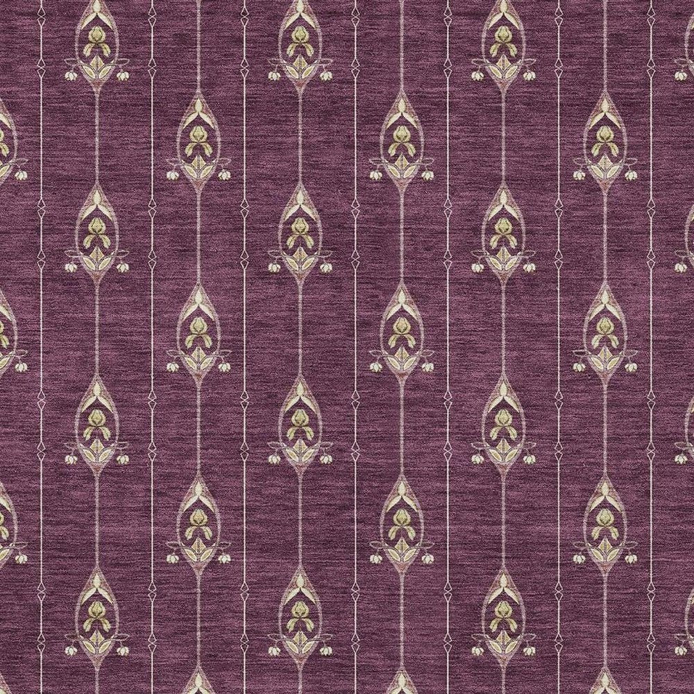 3' X 5' Eggplant And Graphite Geometric Washable Indoor Outdoor Area Rug HomeRoots