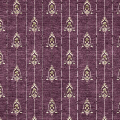 3' X 5' Eggplant And Graphite Geometric Washable Indoor Outdoor Area Rug HomeRoots