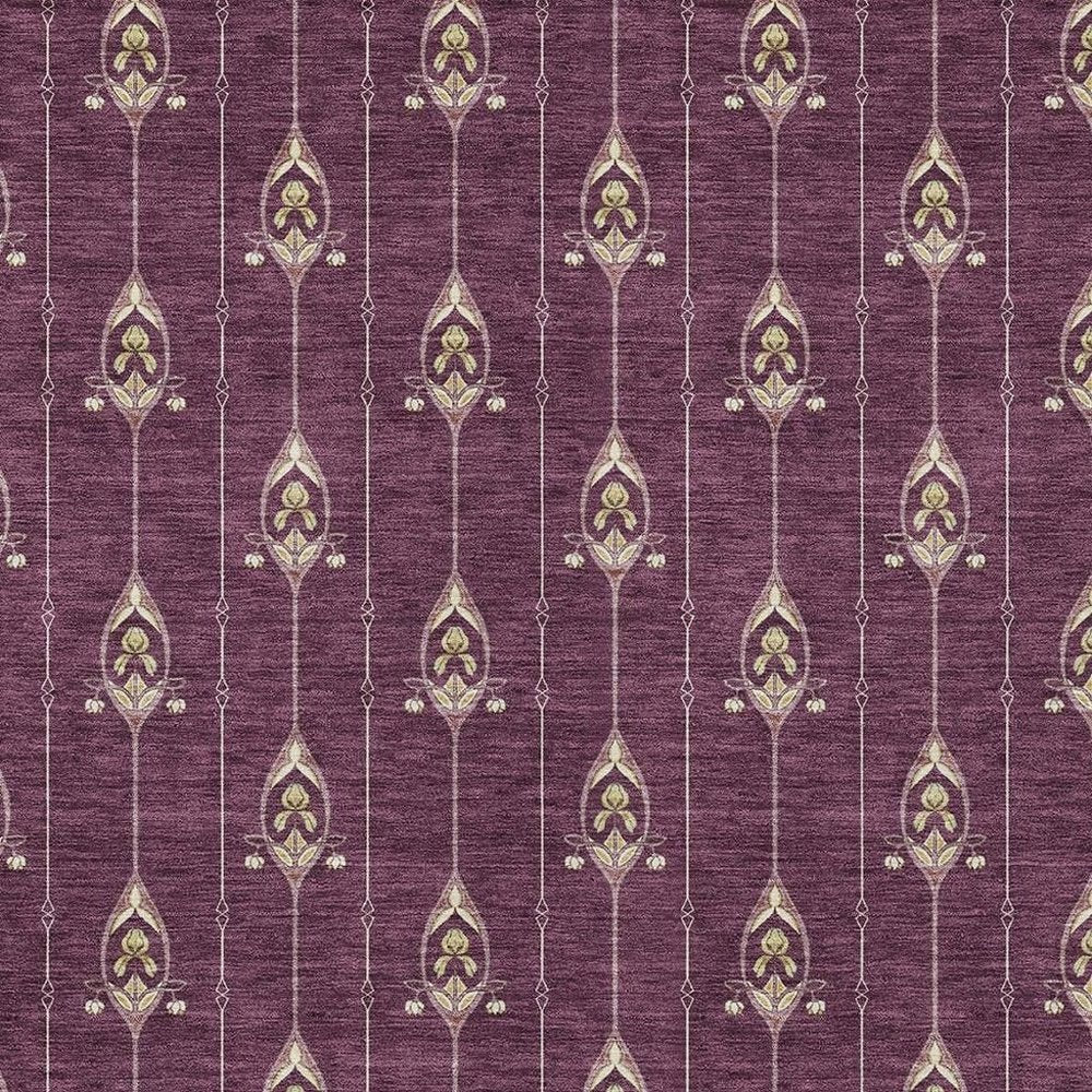 5' X 8' Eggplant And Graphite Geometric Washable Indoor Outdoor Area Rug HomeRoots
