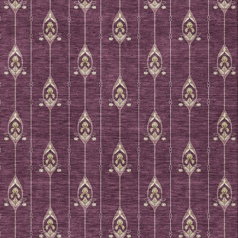 5' X 8' Eggplant And Graphite Geometric Washable Indoor Outdoor Area Rug HomeRoots