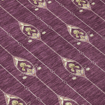 8' X 10' Eggplant And Graphite Geometric Washable Indoor Outdoor Area Rug HomeRoots