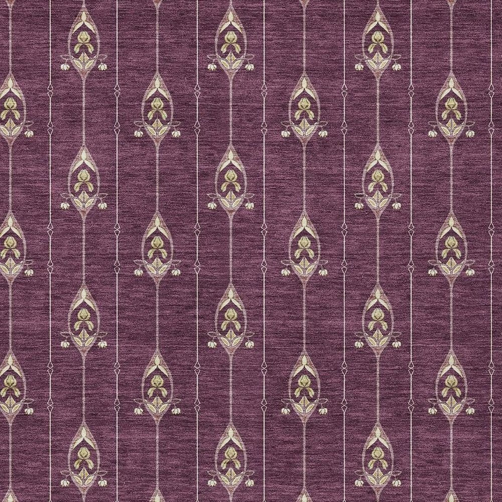 9' X 12' Eggplant And Graphite Geometric Washable Indoor Outdoor Area Rug HomeRoots