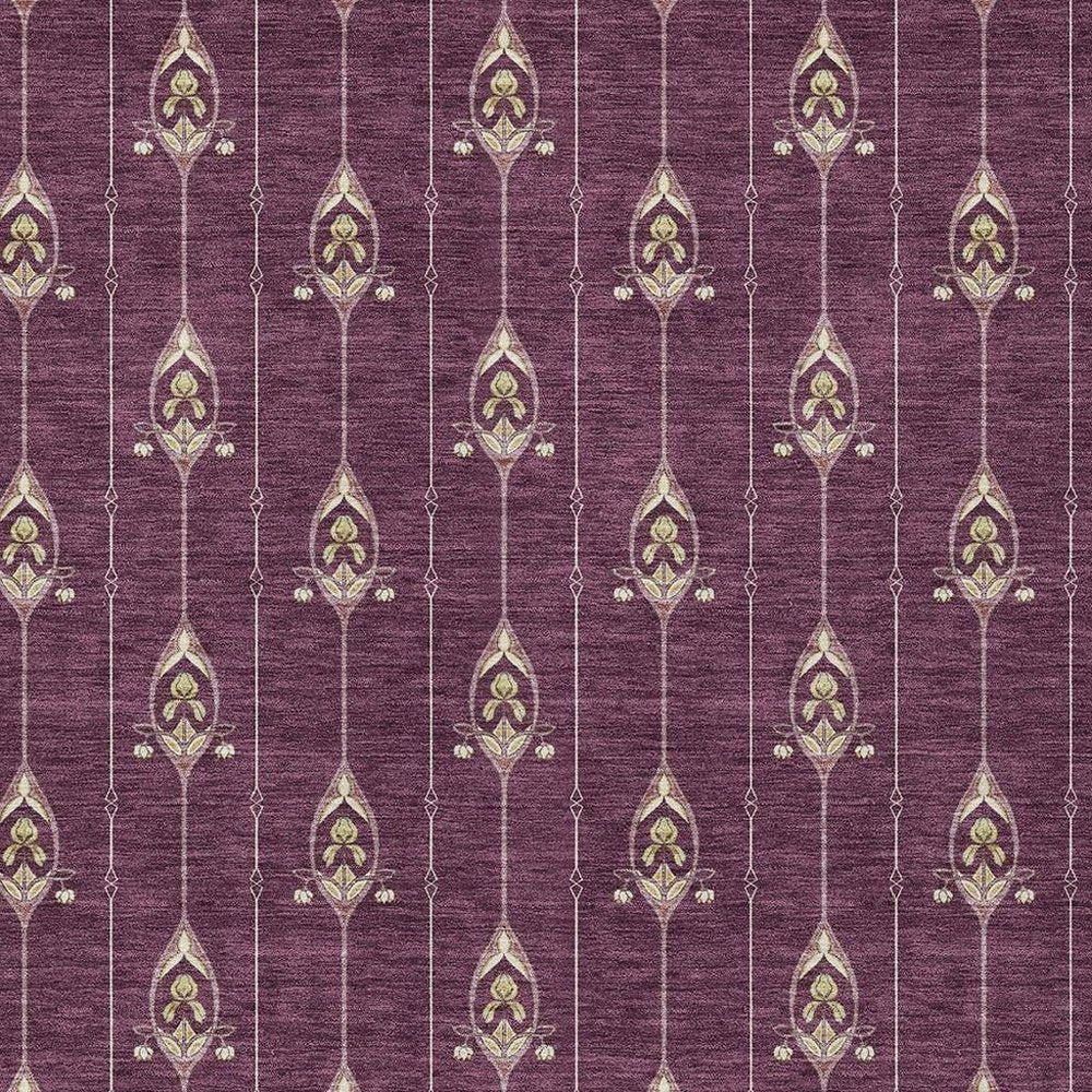 9' X 12' Eggplant And Graphite Geometric Washable Indoor Outdoor Area Rug HomeRoots