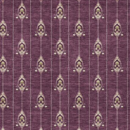 9' X 12' Eggplant And Graphite Geometric Washable Indoor Outdoor Area Rug HomeRoots