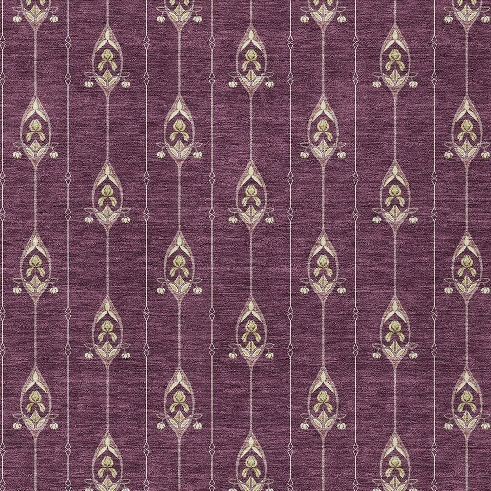 10' X 14' Eggplant And Graphite Geometric Washable Indoor Outdoor Area Rug HomeRoots