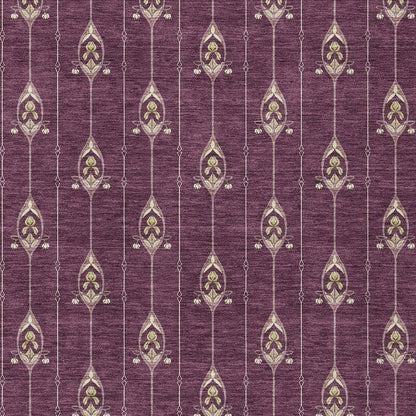 10' X 14' Eggplant And Graphite Geometric Washable Indoor Outdoor Area Rug HomeRoots