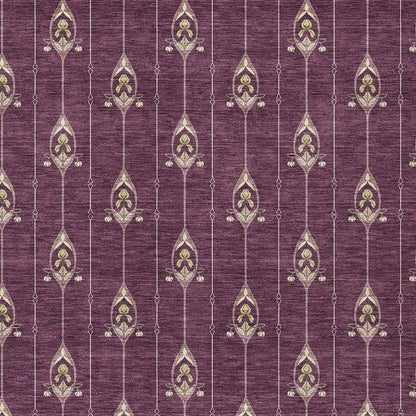 10' X 14' Eggplant And Graphite Geometric Washable Indoor Outdoor Area Rug HomeRoots