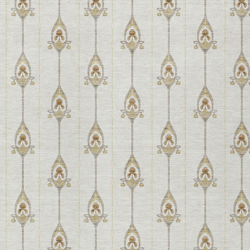5' X 8' Ivory And Brown Geometric Washable Indoor Outdoor Area Rug HomeRoots
