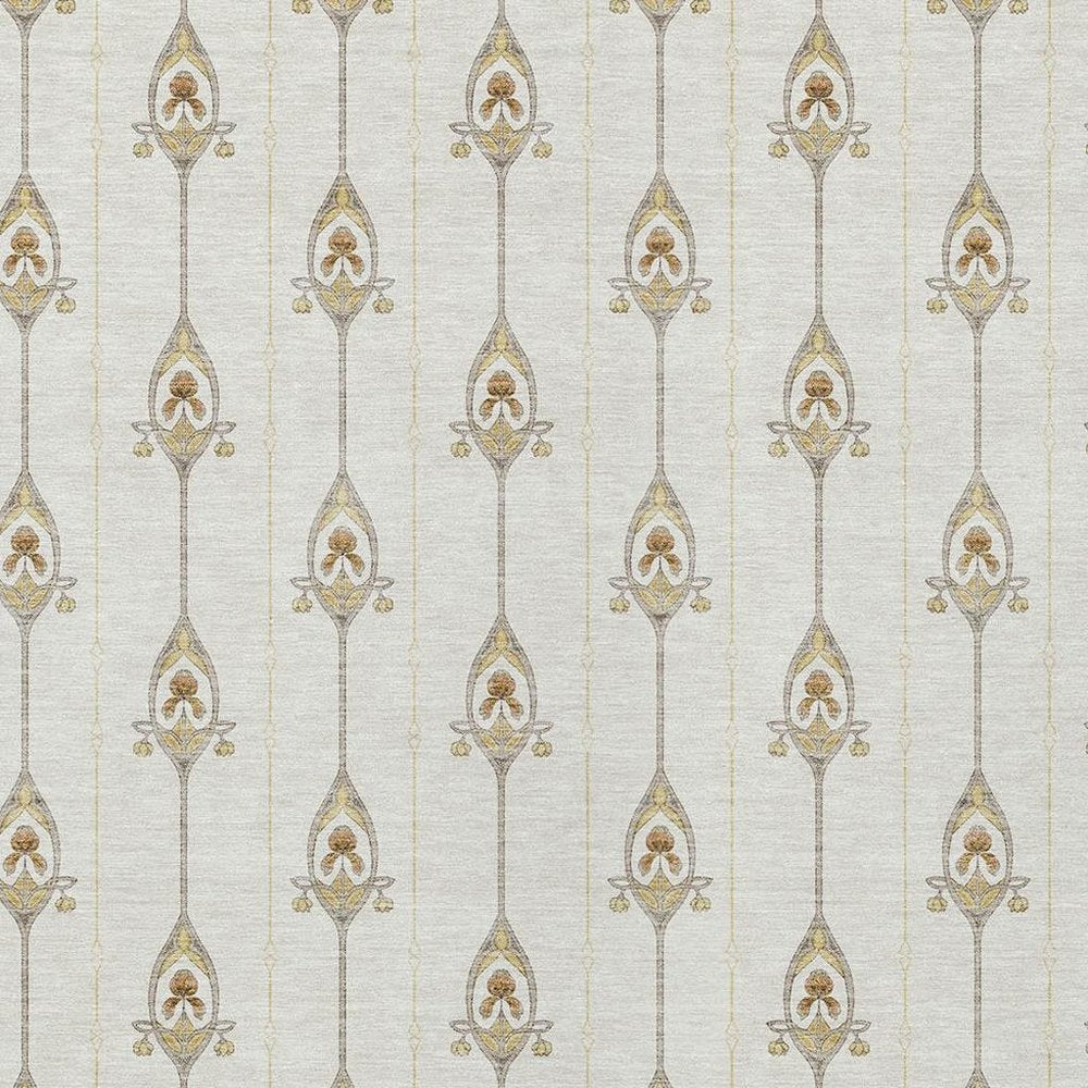 5' X 8' Ivory And Brown Geometric Washable Indoor Outdoor Area Rug HomeRoots
