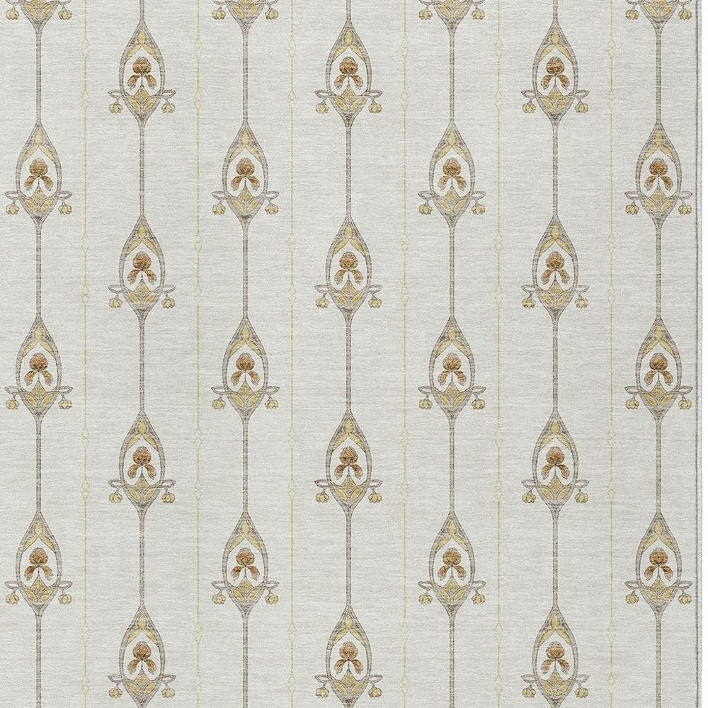 8' X 10' Ivory And Brown Geometric Washable Indoor Outdoor Area Rug HomeRoots