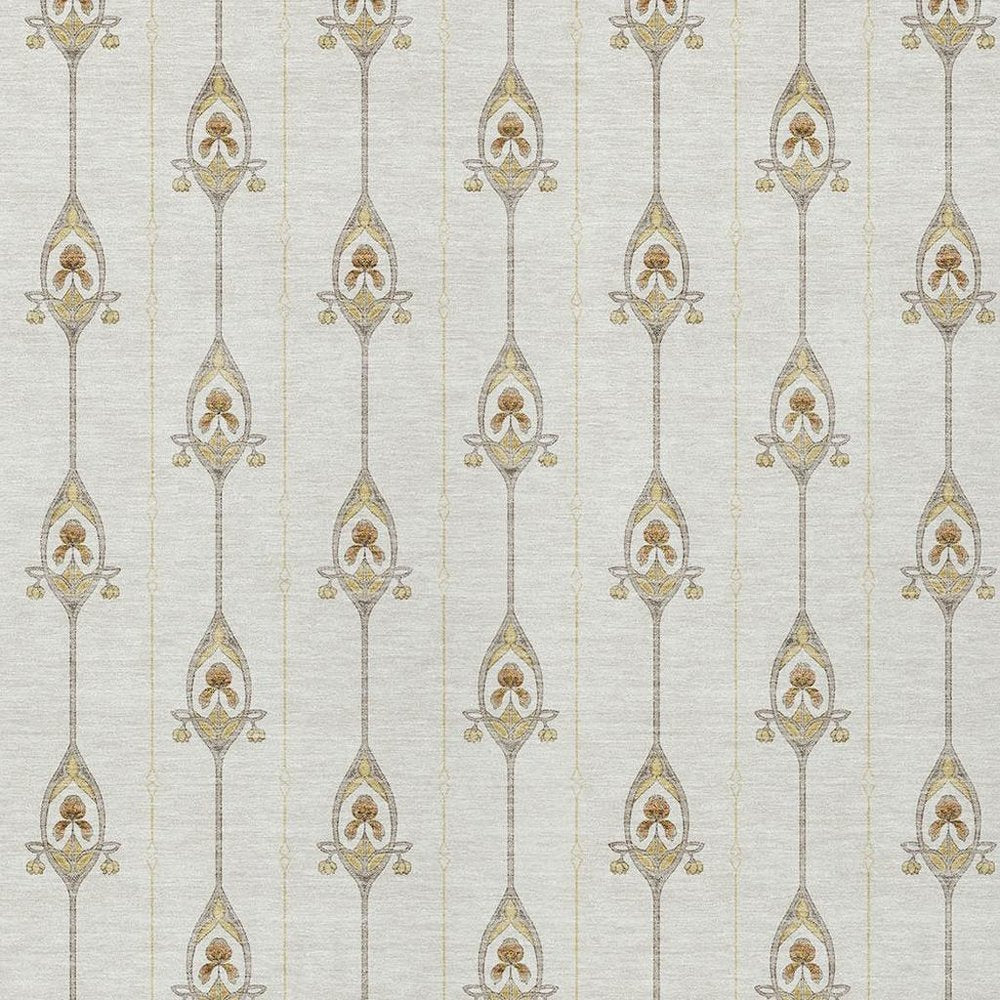 8' X 10' Ivory And Brown Geometric Washable Indoor Outdoor Area Rug HomeRoots