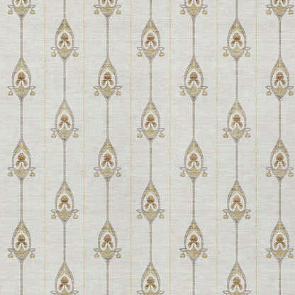 8' X 10' Ivory And Brown Geometric Washable Indoor Outdoor Area Rug HomeRoots