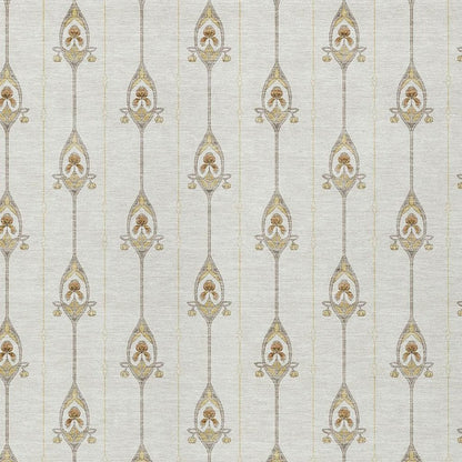 9' X 12' Ivory And Brown Geometric Washable Indoor Outdoor Area Rug HomeRoots