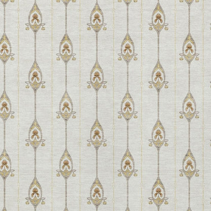 9' X 12' Ivory And Brown Geometric Washable Indoor Outdoor Area Rug