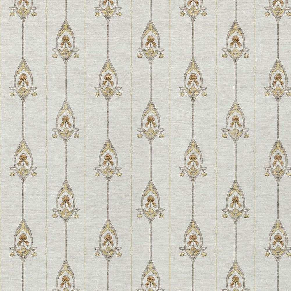 10' X 14' Ivory And Brown Geometric Washable Indoor Outdoor Area Rug HomeRoots