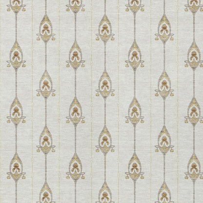 10' X 14' Ivory And Brown Geometric Washable Indoor Outdoor Area Rug HomeRoots