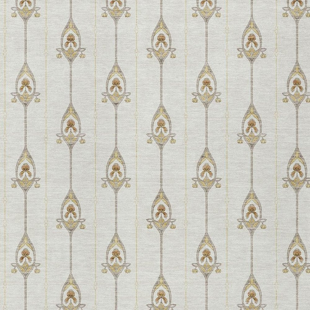10' X 14' Ivory And Brown Geometric Washable Indoor Outdoor Area Rug HomeRoots
