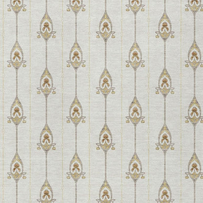 10' X 14' Ivory And Brown Geometric Washable Indoor Outdoor Area Rug HomeRoots