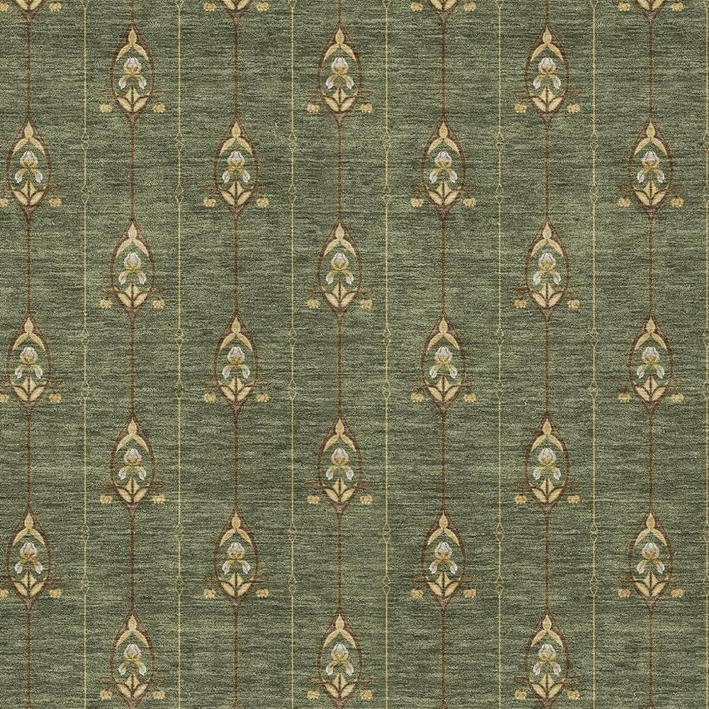 3' X 5' Olive Green And Brown Geometric Washable Indoor Outdoor Area Rug HomeRoots