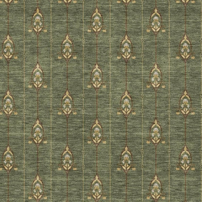 3' X 5' Olive Green And Brown Geometric Washable Indoor Outdoor Area Rug HomeRoots