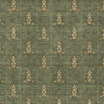 5' X 8' Olive Green And Brown Geometric Washable Indoor Outdoor Area Rug HomeRoots