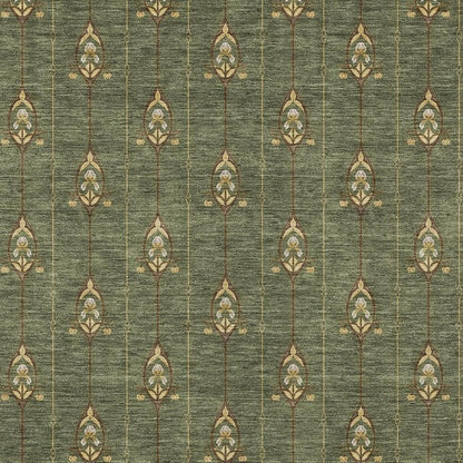 8' X 10' Olive Green And Brown Geometric Washable Indoor Outdoor Area Rug HomeRoots