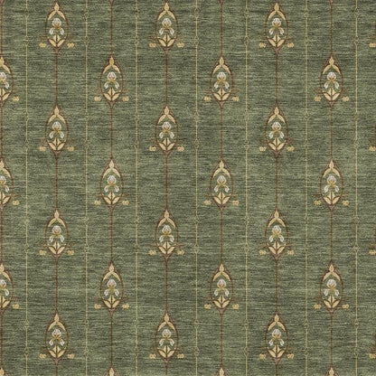 8' X 10' Olive Green And Brown Geometric Washable Indoor Outdoor Area Rug HomeRoots