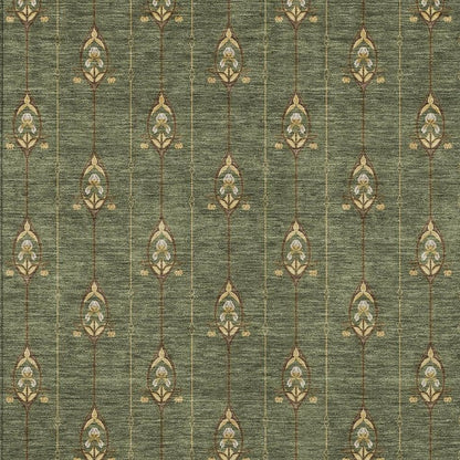 9' X 12' Olive Green And Brown Geometric Washable Indoor Outdoor Area Rug HomeRoots