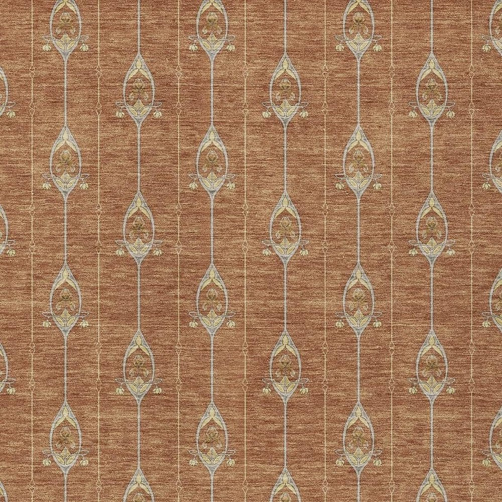 3' X 5' Rust And Linen Geometric Washable Indoor Outdoor Area Rug HomeRoots