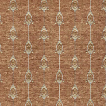 8' X 10' Rust And Linen Geometric Washable Indoor Outdoor Area Rug HomeRoots