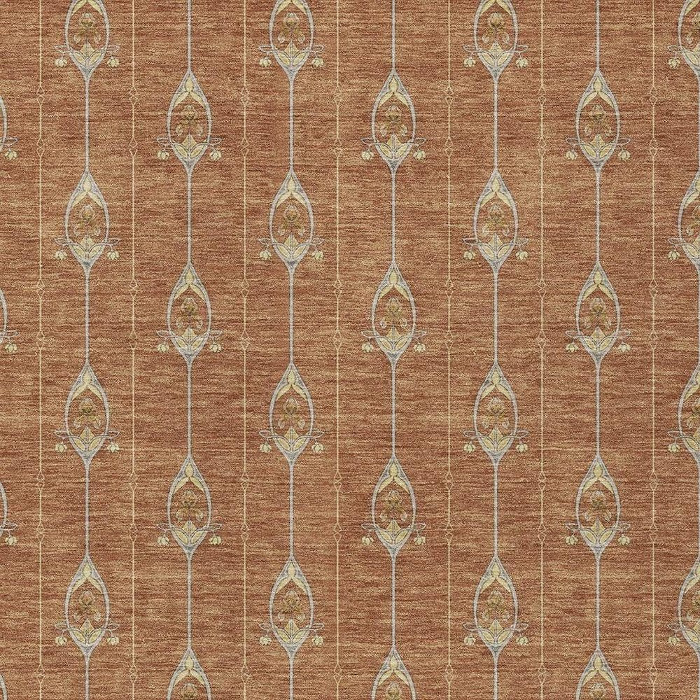 8' X 10' Rust And Linen Geometric Washable Indoor Outdoor Area Rug HomeRoots