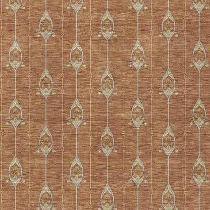 10' X 14' Rust And Linen Geometric Washable Indoor Outdoor Area Rug HomeRoots