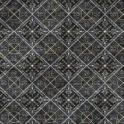 3' X 5' Black And Green Geometric Washable Indoor Outdoor Area Rug HomeRoots