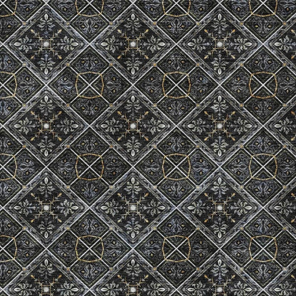 5' X 8' Black And Green Geometric Washable Indoor Outdoor Area Rug HomeRoots