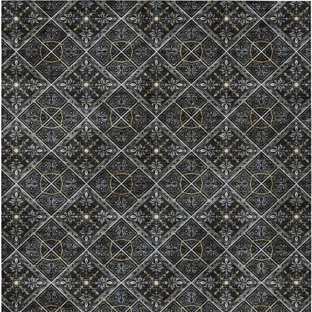 8' X 10' Black And Green Geometric Washable Indoor Outdoor Area Rug HomeRoots