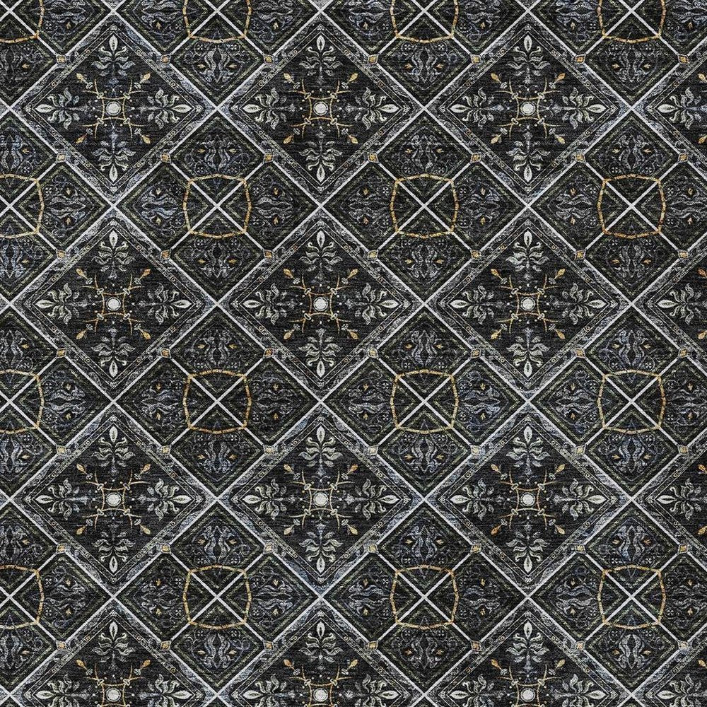 8' X 10' Black And Green Geometric Washable Indoor Outdoor Area Rug HomeRoots