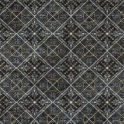 9' X 12' Black And Green Geometric Washable Indoor Outdoor Area Rug HomeRoots